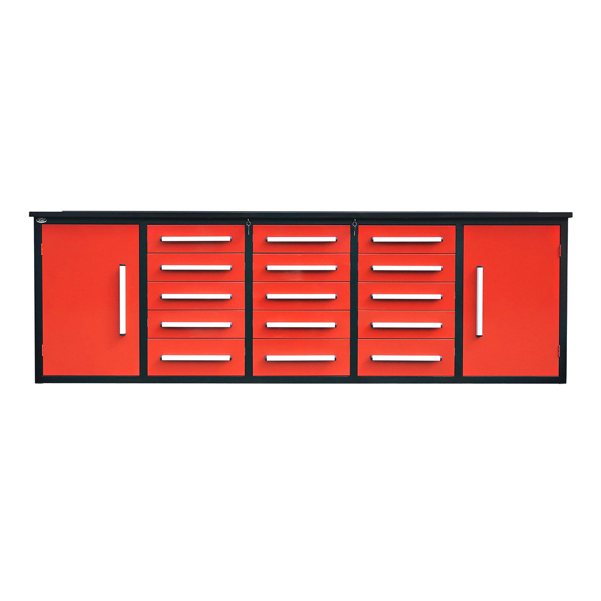 10ft Workbench Storage Cabinet with 15 Drawers & 2 Cabinets