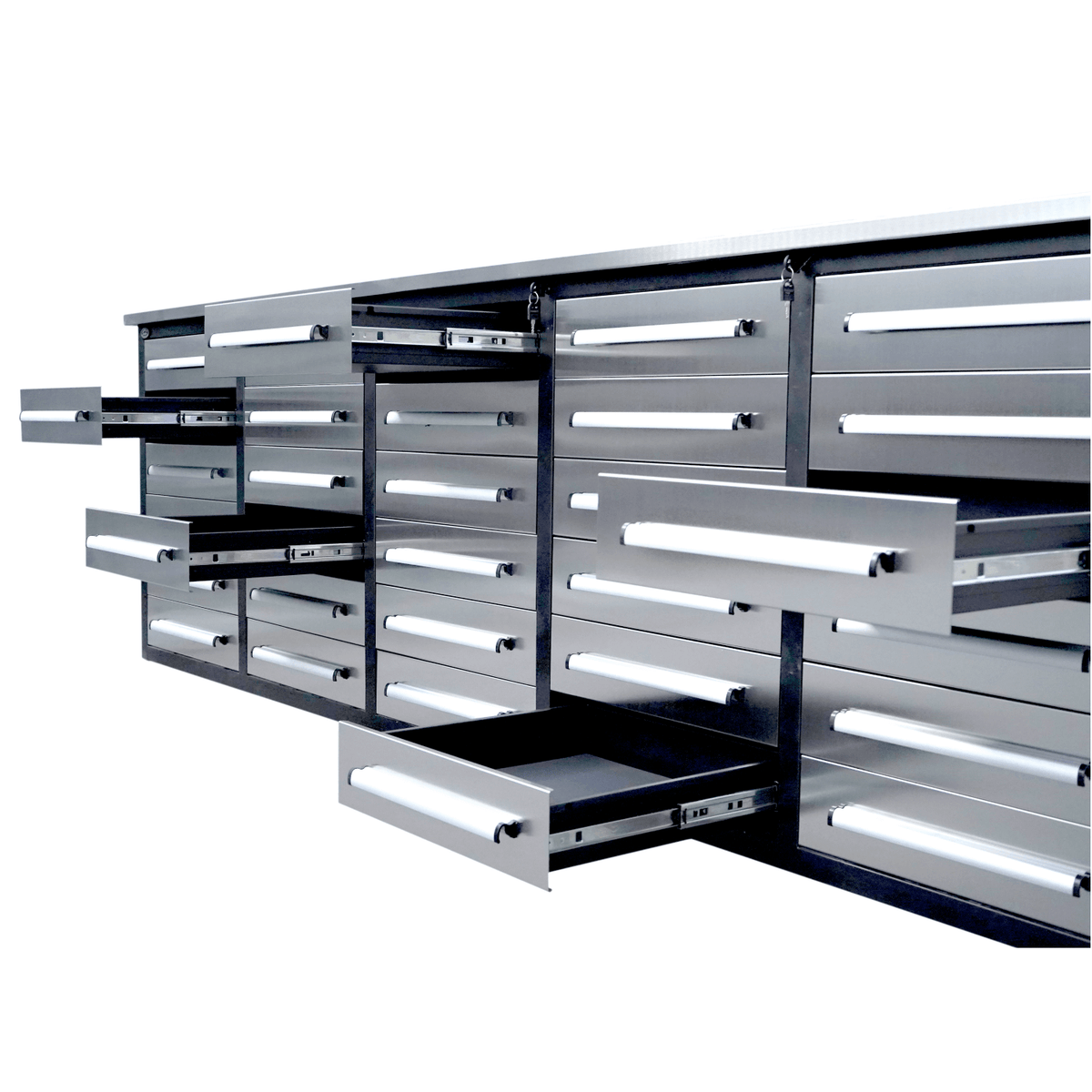 10ft Workbench Storage Cabinet with 30 Drawers