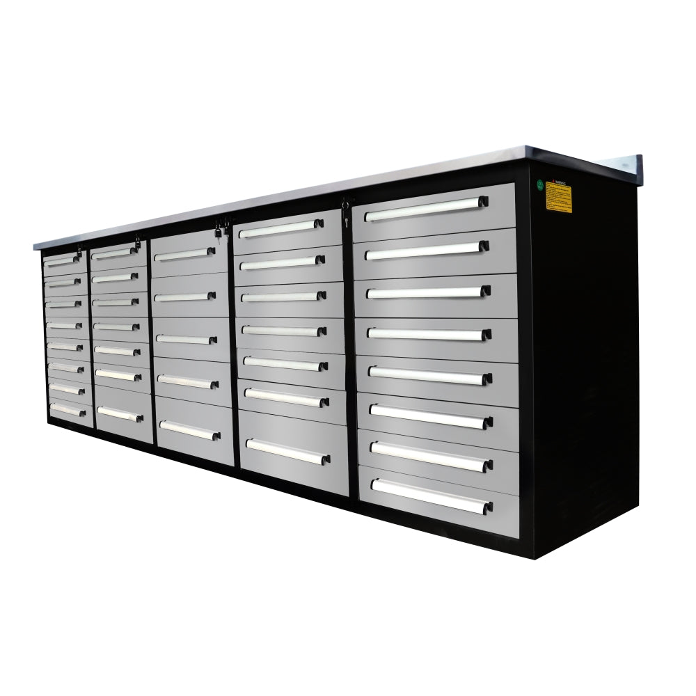 10ft Workbench Storage Cabinet with 35 Drawers
