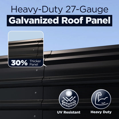 12'x30' Metal Carport with Corrugated Roof