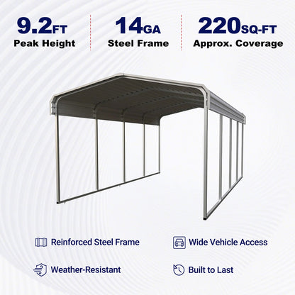 11'x20' Heavy-Duty Metal Carport
