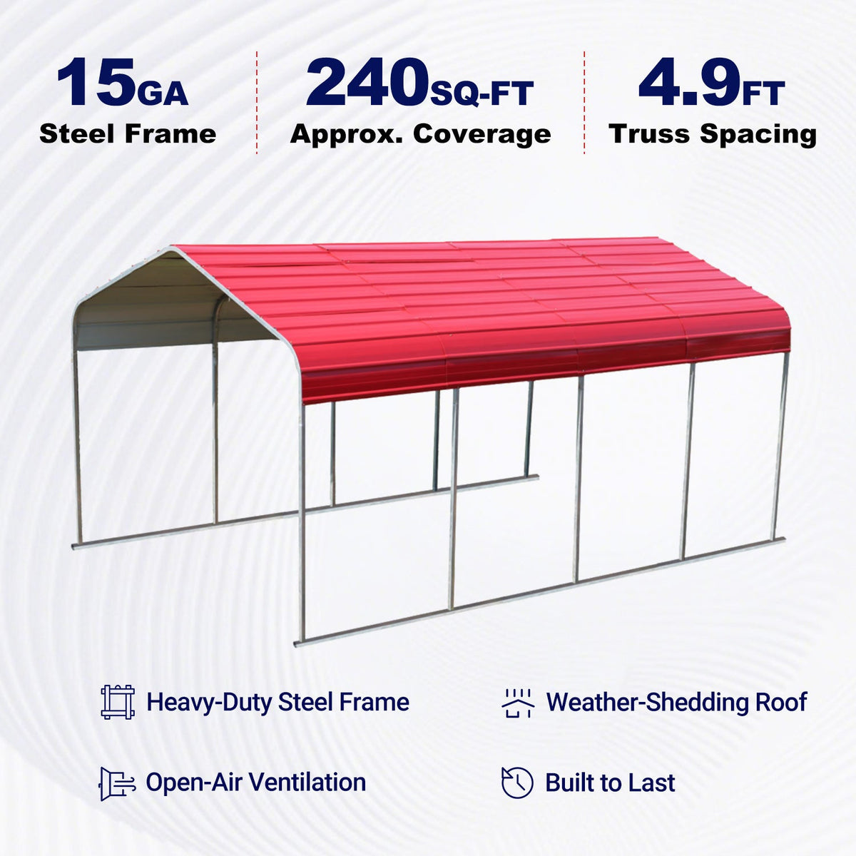 Classic Steel Carport W12' x L20'