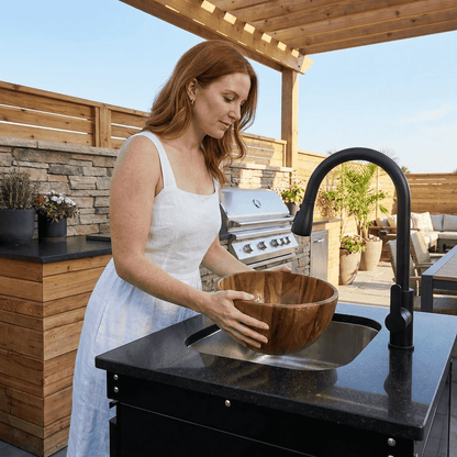 Single Door Sink Cabinet with Tap Stainless Steel Outdoor Kitchen