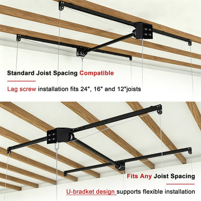 Overhead Double-Layer Garage Storage Rack 4x8 FT