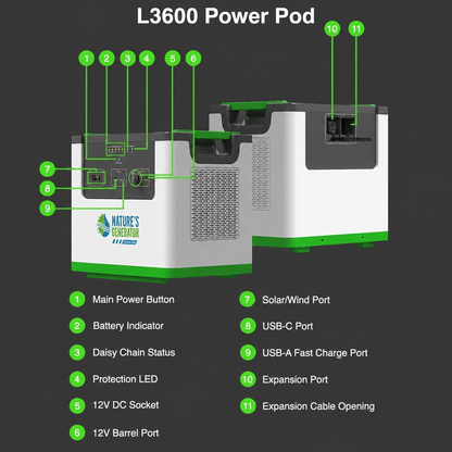 Nature's Generator L3600 Expandable Power Station