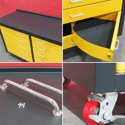 6ft Heavy Duty Mobile Workbench with 10 Drawers