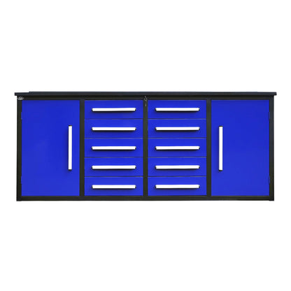 7ft Heavy Duty Workbench with 10 Drawers & 2 Cabinets