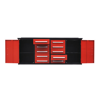 7ft Heavy Duty Workbench with 10 Drawers & 2 Cabinets