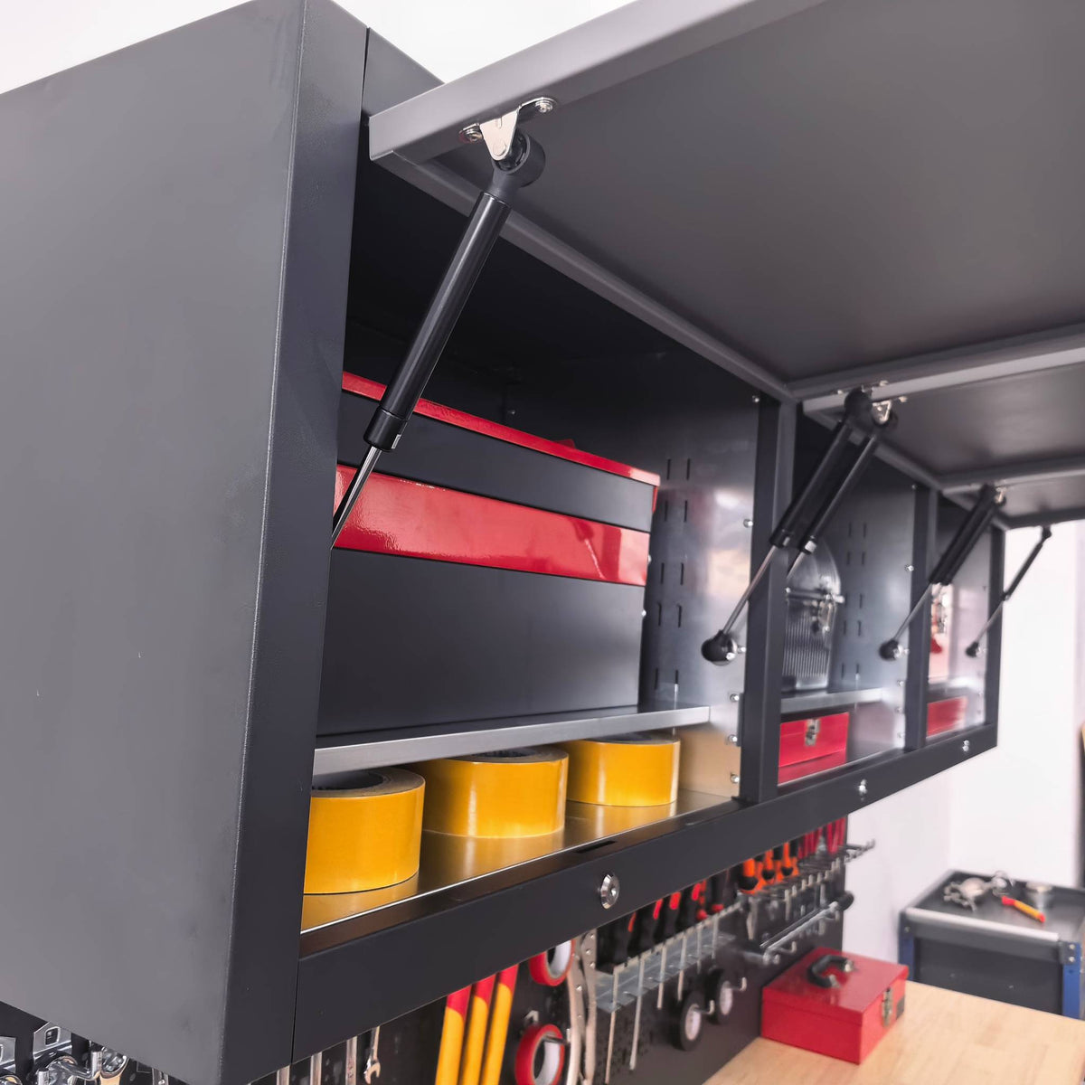 Overhead Pro 72" Rolling Tool Chest | 79" Tall | 25" Deep | 14 Drawers | Overheads | Pegboard & Power Strip