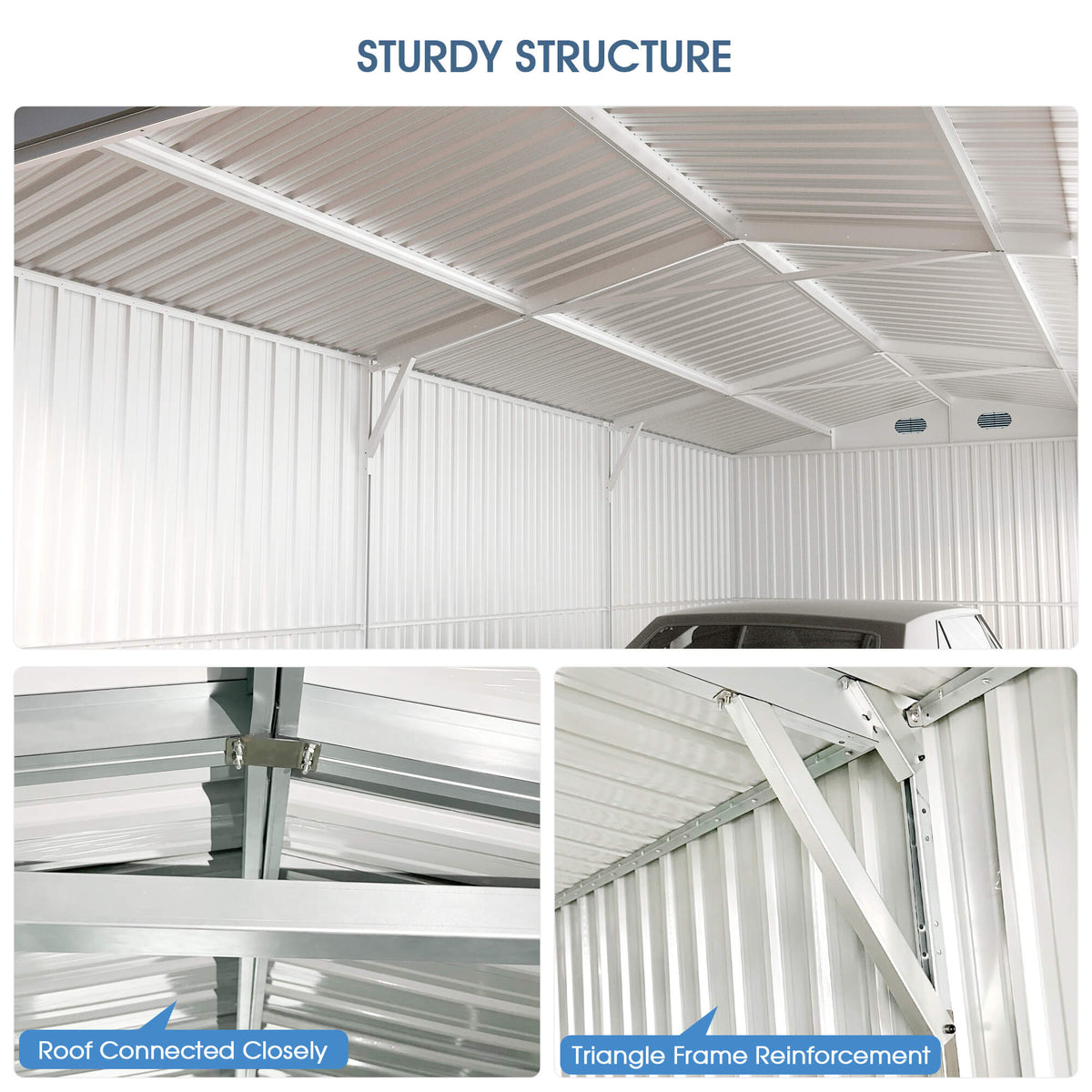 10'x20' Metal Shed with Double Front Doors & Side Entry Door