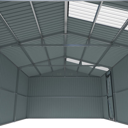 10'x20' Plus Upgraded Metal Shed with Double Front Doors & Side Entry Door