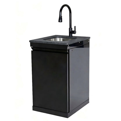 Single Door Sink Cabinet with Tap Stainless Steel Outdoor Kitchen