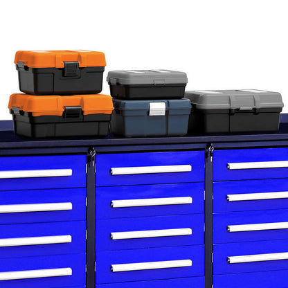 10ft 25-Drawer Storage Workbench with Wheels