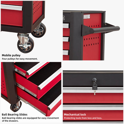 7-Drawer Rolling Tool Chest with Locking Wheels & Drawers