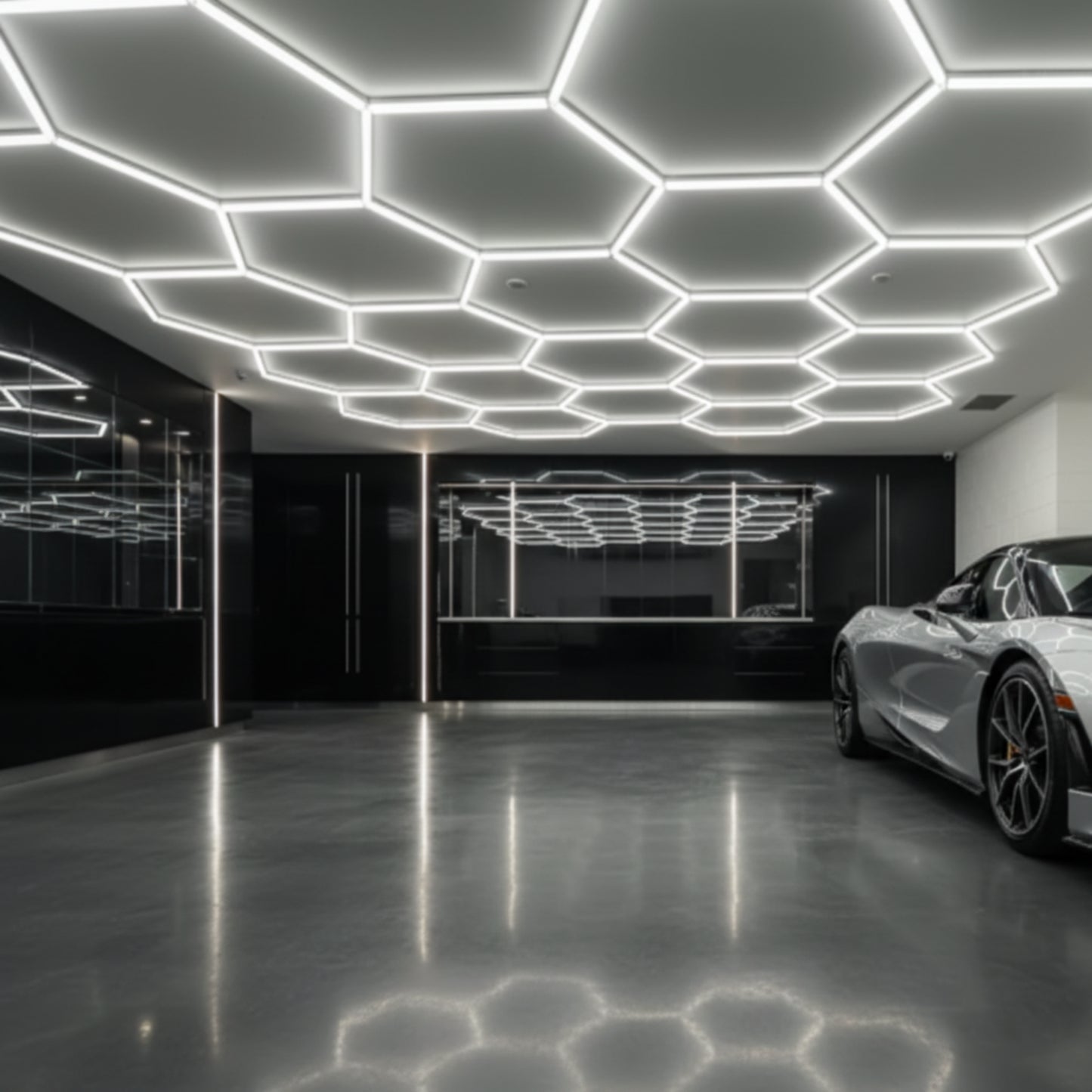 LuminForge HexGrid Pro Ceiling Garage Light
