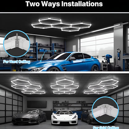 LuminForge HexGrid Modular Ceiling Light Kit