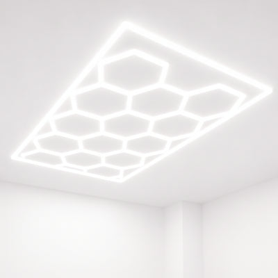LuminForge HexGrid Elite FlushMount Garage Light