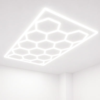 LuminForge HexGrid Elite FlushMount Garage Light