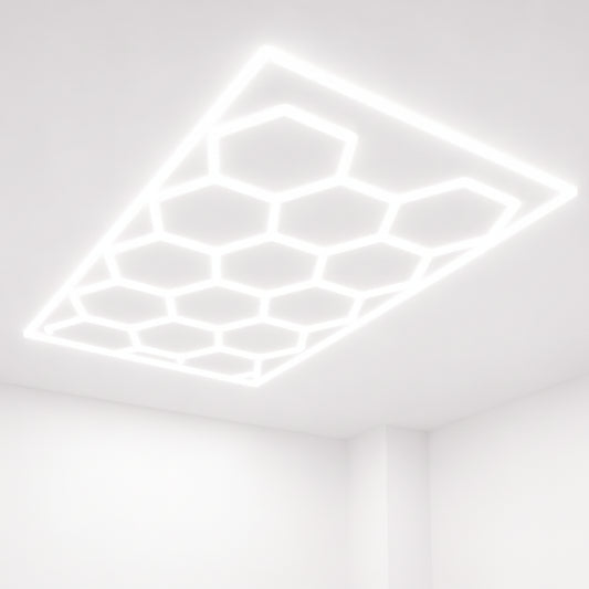 LuminForge HexGrid Elite FlushMount Garage Light