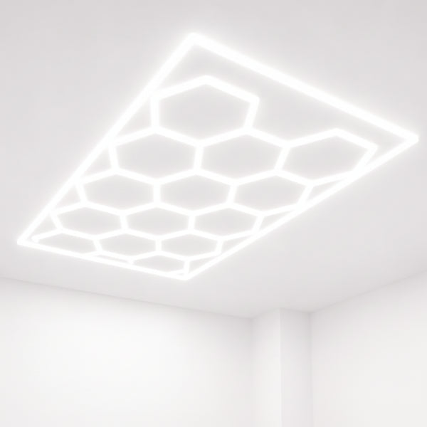 LuminForge HexGrid Elite FlushMount Garage Light