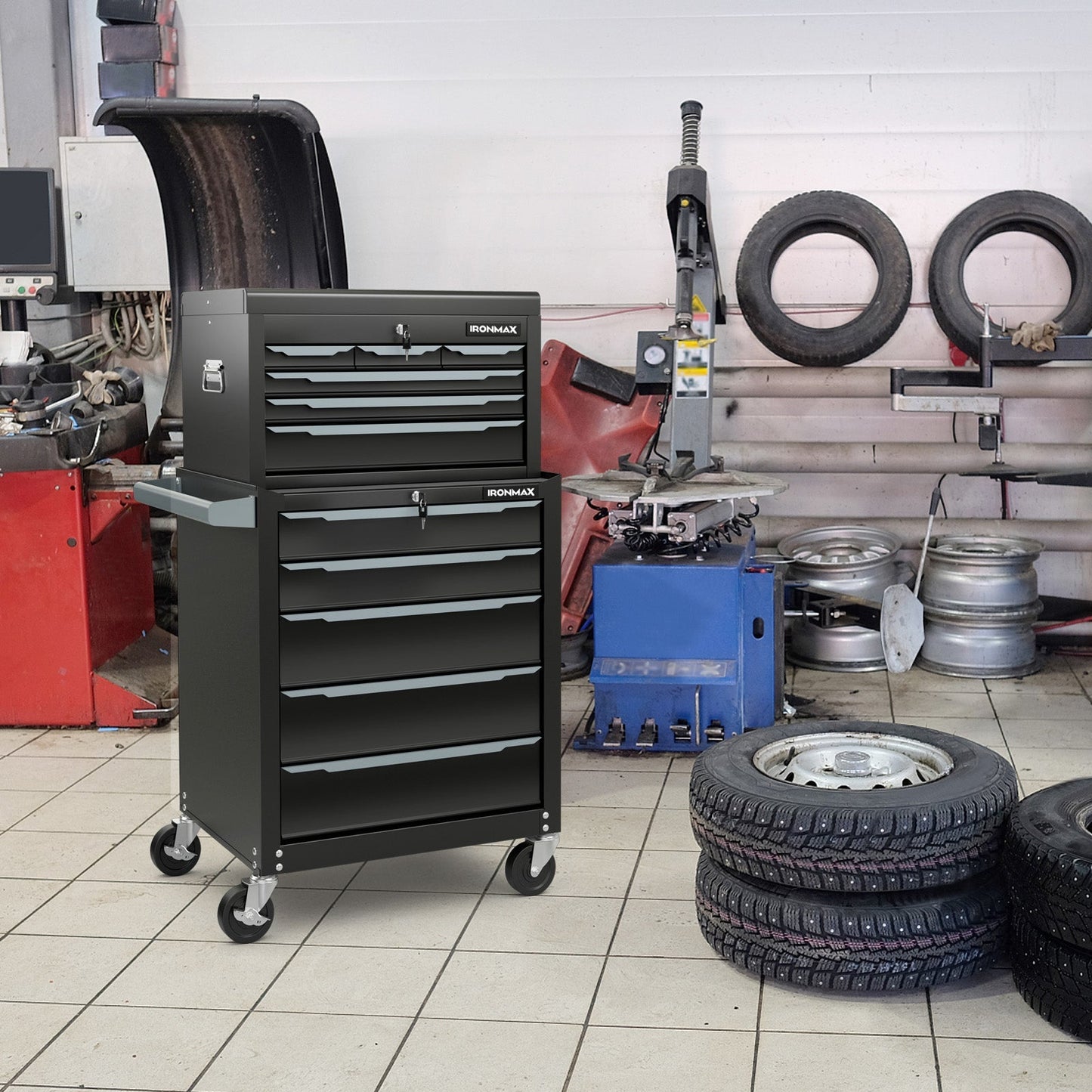 Rolling Steel Tool Chest with 11 Drawers & Locking System