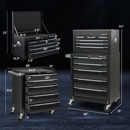 Rolling Steel Tool Chest with 11 Drawers & Locking System